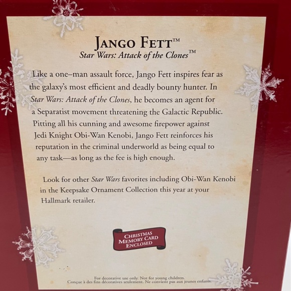 Star Wars Ornament Vintage Hallmark Jango Fett "Attack of The Clones"  In Box - Picture 2 of 9